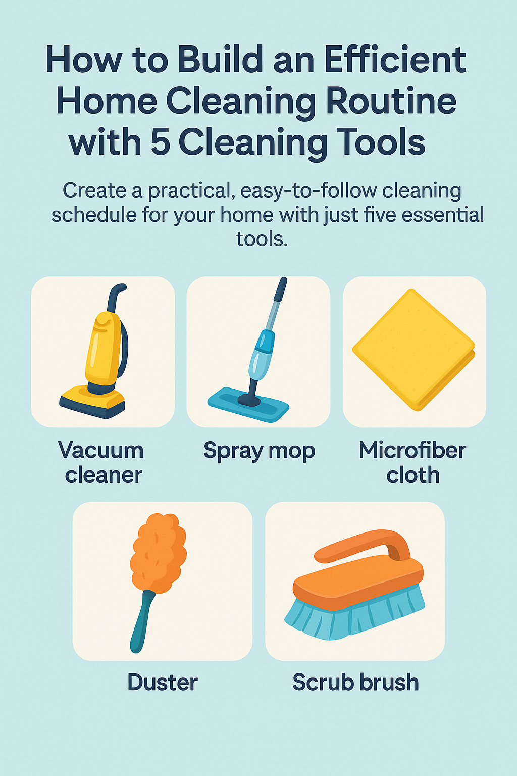 How to Build an Efficient Home Cleaning Routine with 5 Cleaning Tools