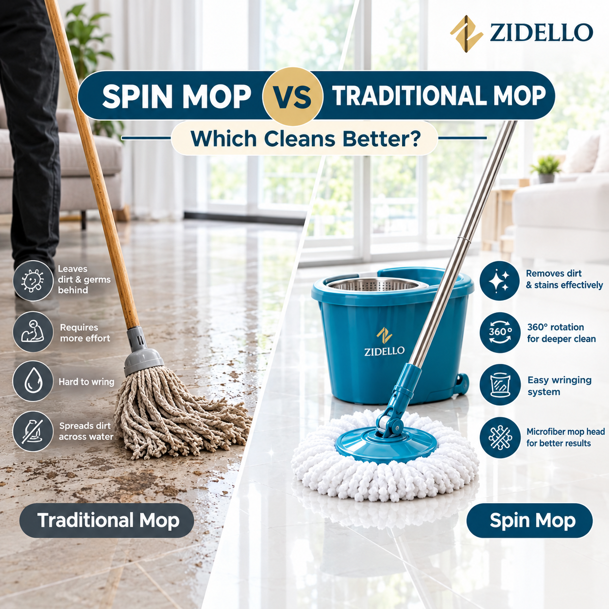 Spin Mop vs Traditional Mop: Which Cleans Better?