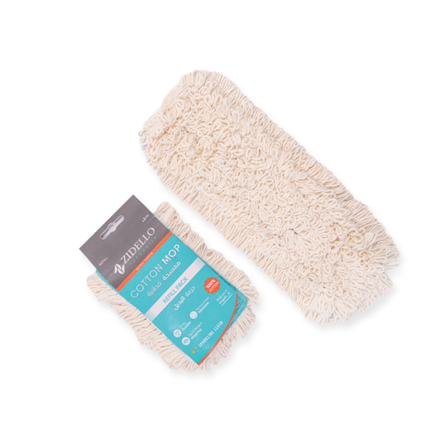 Zidello cotton loop-end mop with superior absorbency, user-friendly design for comfort, and affordability for efficient cleaning