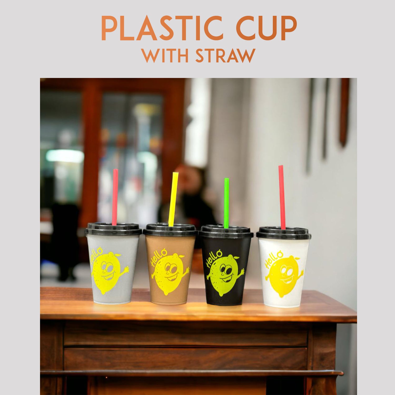 Plastic Glass with Straw - Design