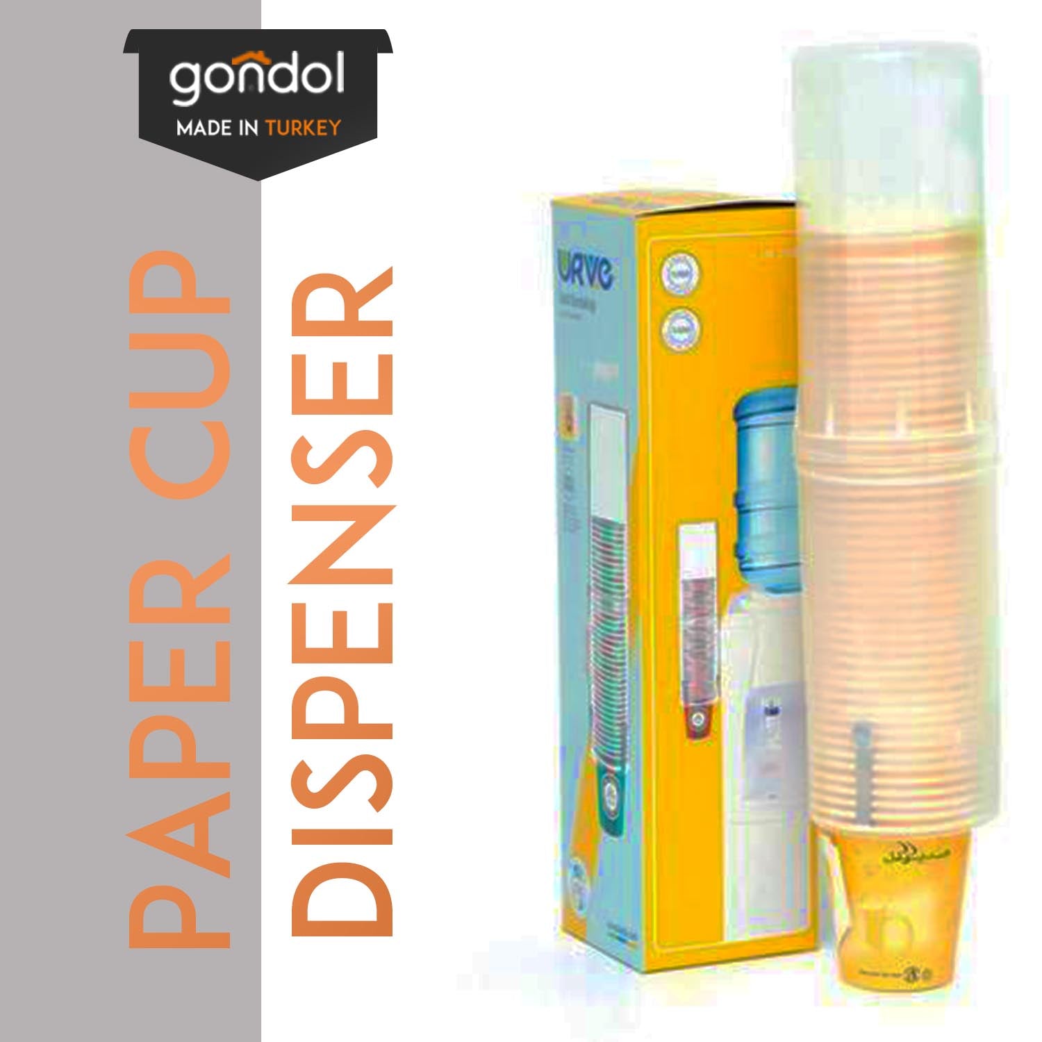 Paper Cup Dispenser - Attachable with Water Dispenser [User Friendly]