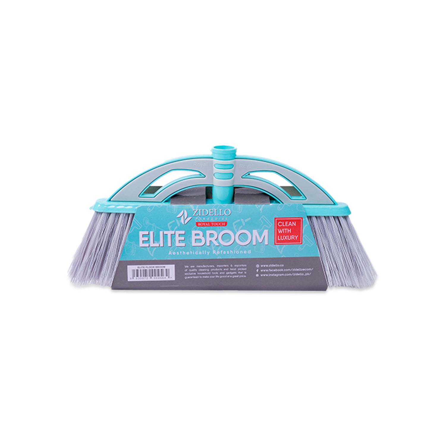 Zidello Elite, long-handled broom with durable, soft bristles for superior indoor cleaning, affordable and built to last