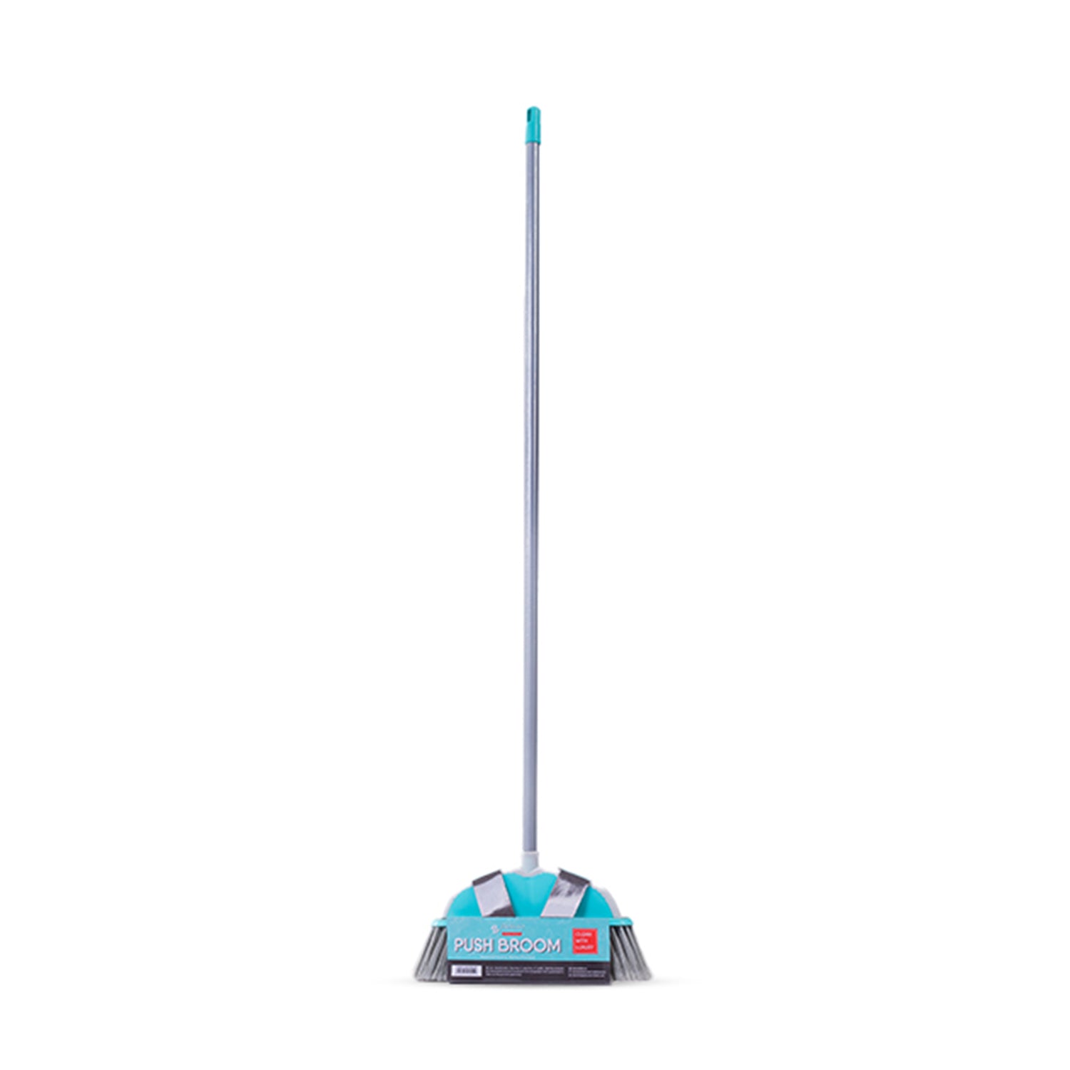 Zidello push broom with durable bristles and long metal rod for superior, gentle cleaning; affordable and long-lasting
