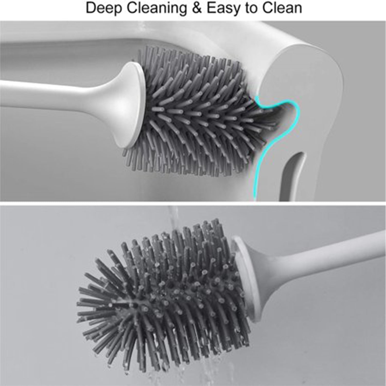 Zidello Toilet bowl brush, cleaning bathroom effectively, soft and durable. Aesthetic color for bathroom, silicon toilet brush