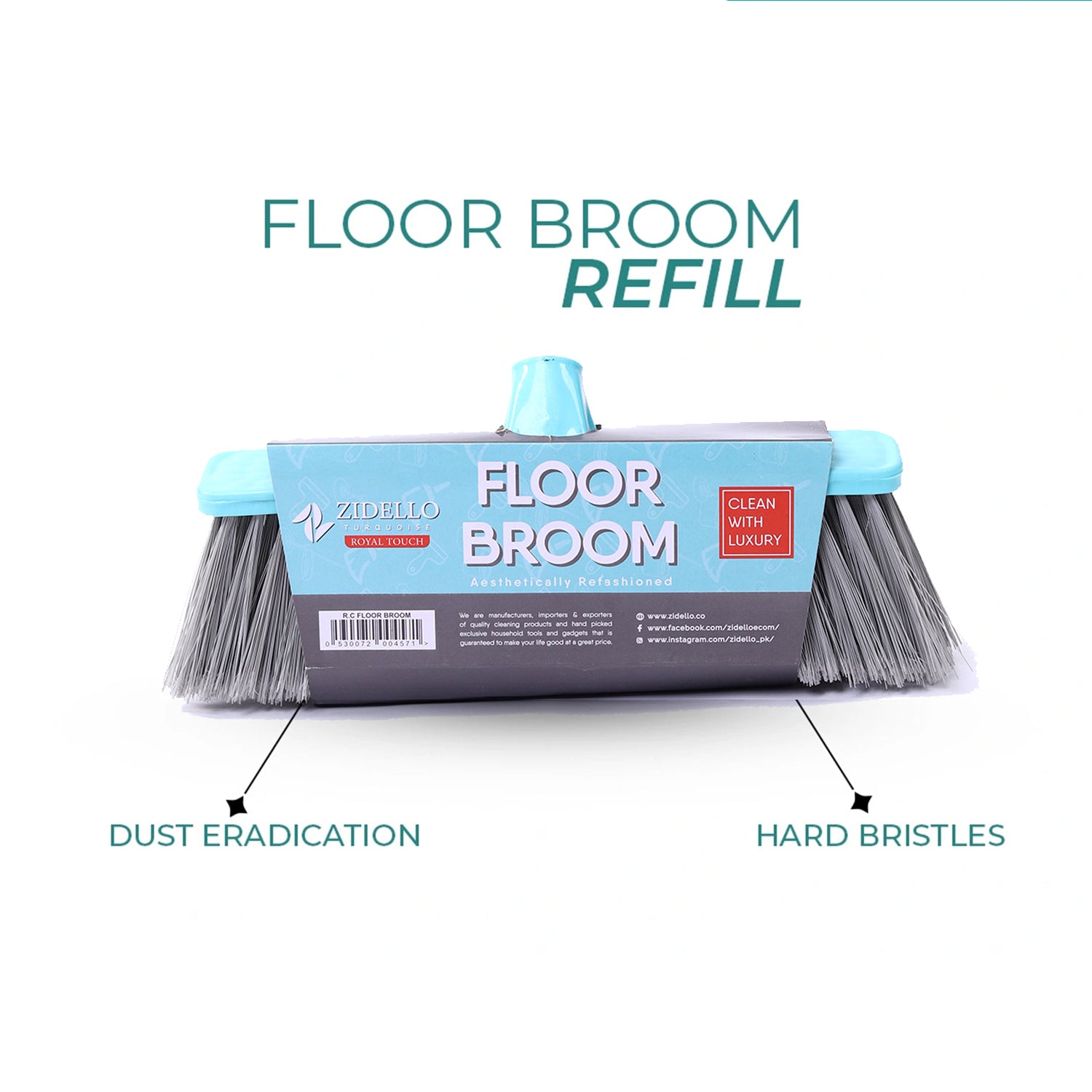 Zidello essential household brooms refill heads only, best in Pakistan, durable, effective, indoor and outdoor.