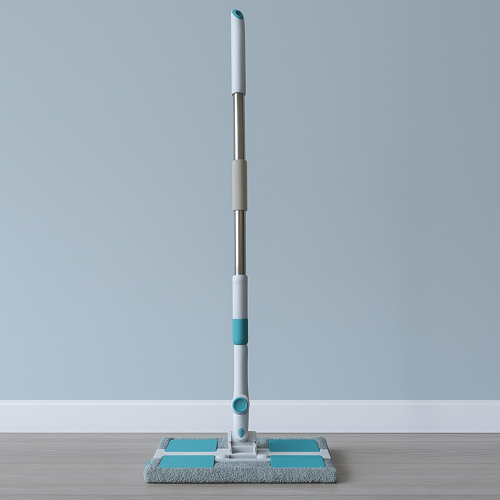 ZIDELLO Rotatable glass wiper with bendable head, double-sided squeegee for window, bathroom, and floor cleaning