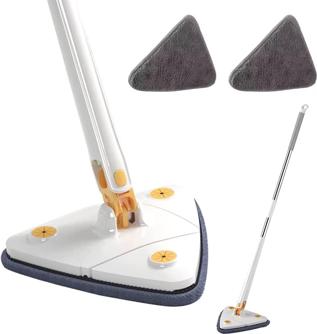 Zidello Triangle Shaped Microfiber Mop –Self-Wringing Floor Dust Mop