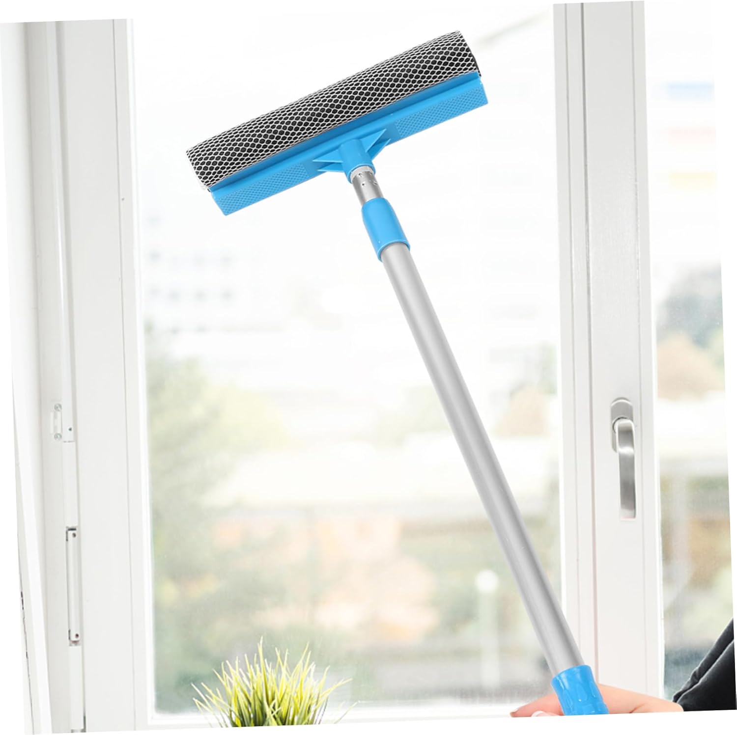 2-in-1 Window Squeegee with Telescopic Handle – Multi-Function Glass Cleaning Tool for Home & Office