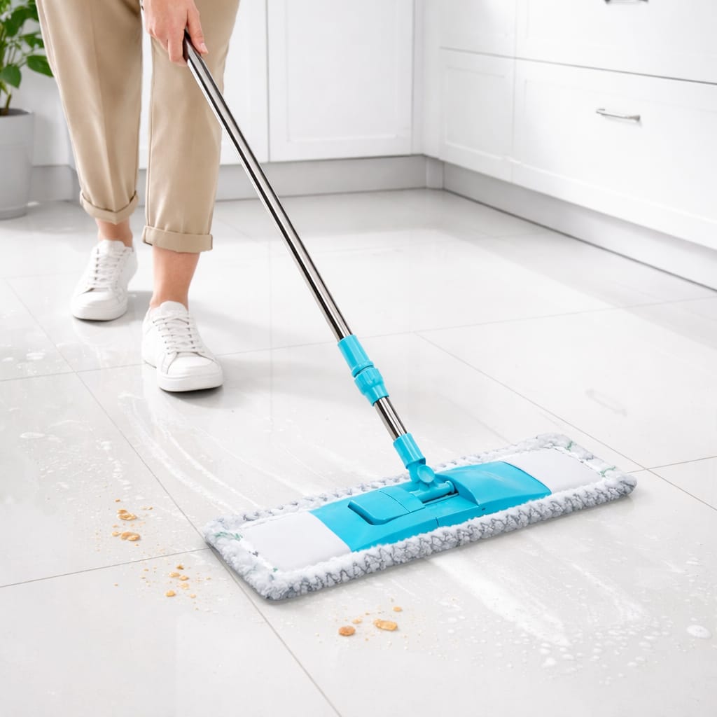 Microfiber Flat Mop - Wet & Dry Floor Cleaner