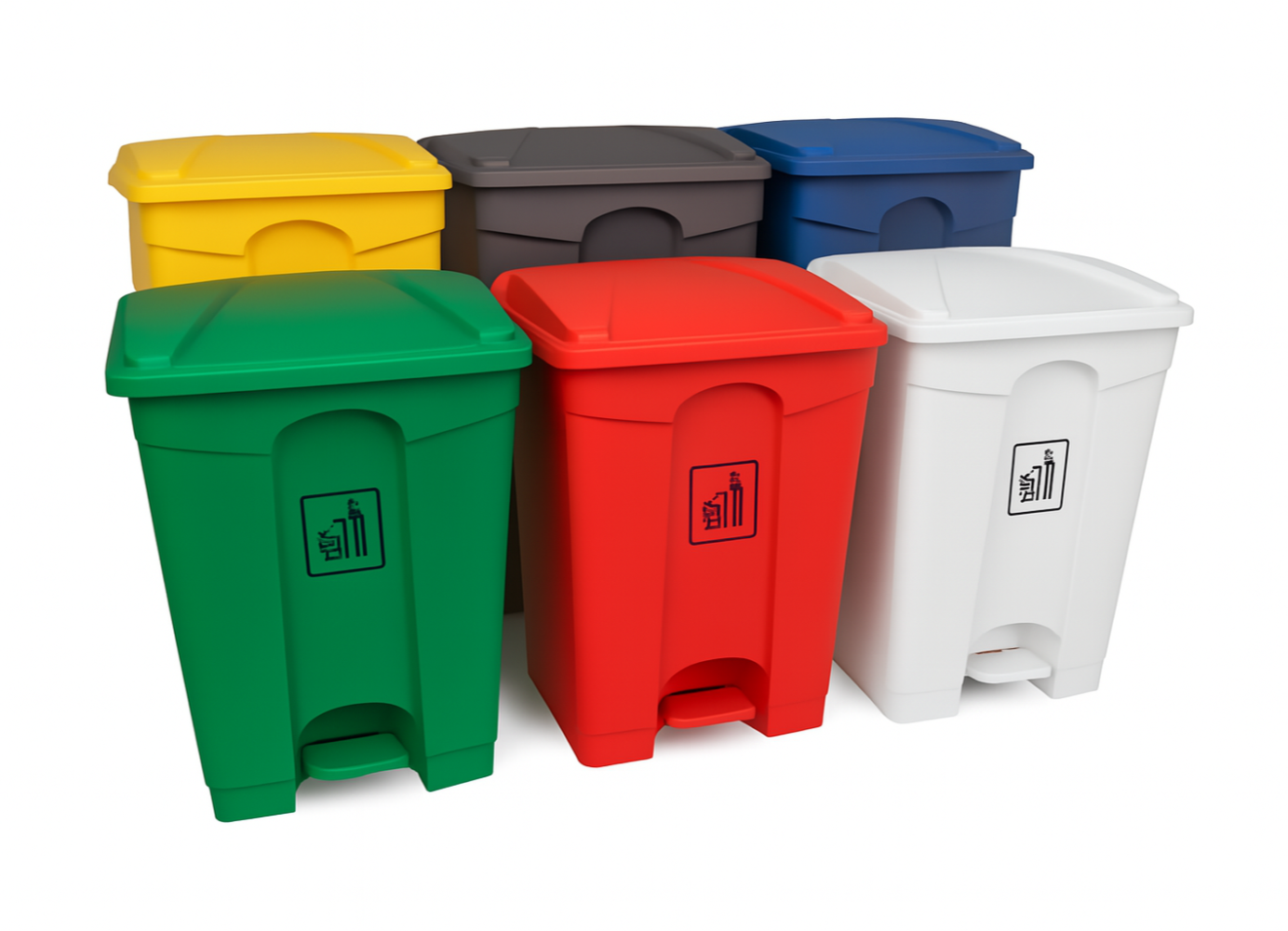 Zidello 70L Plastic Pedal Bin (16cm x 32cm x 20cm) – Durable Foot-Operated Dustbin for Home, Kitchen & Office