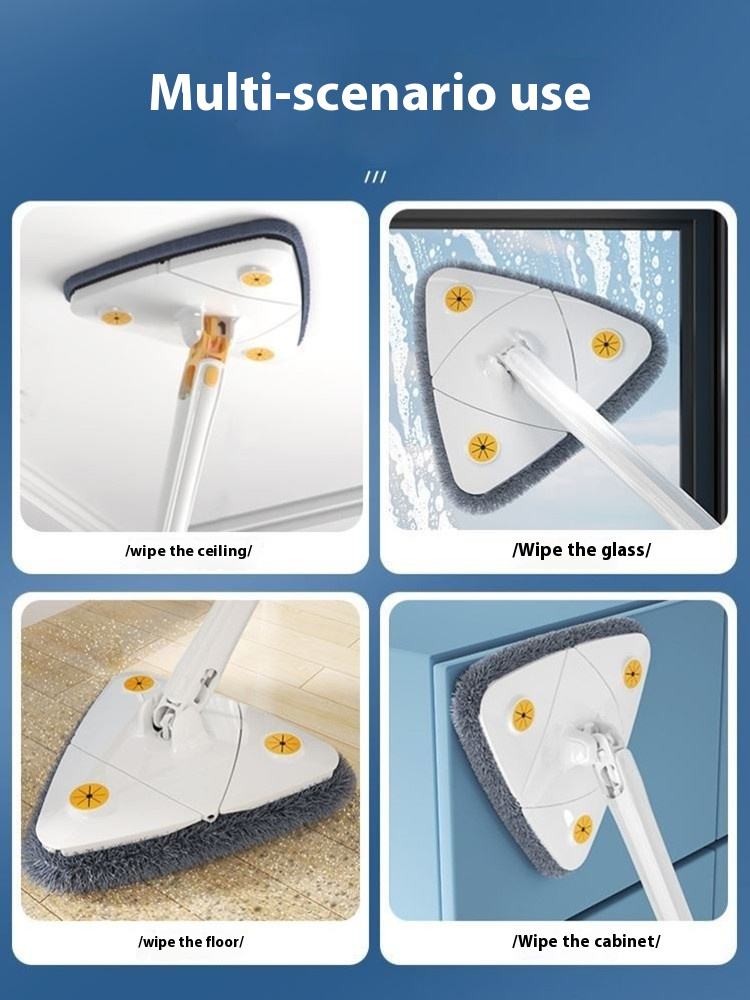 Zidello Triangle Microfiber Mop – Self-Wringing Floor Dust Mop for Home Cleaning