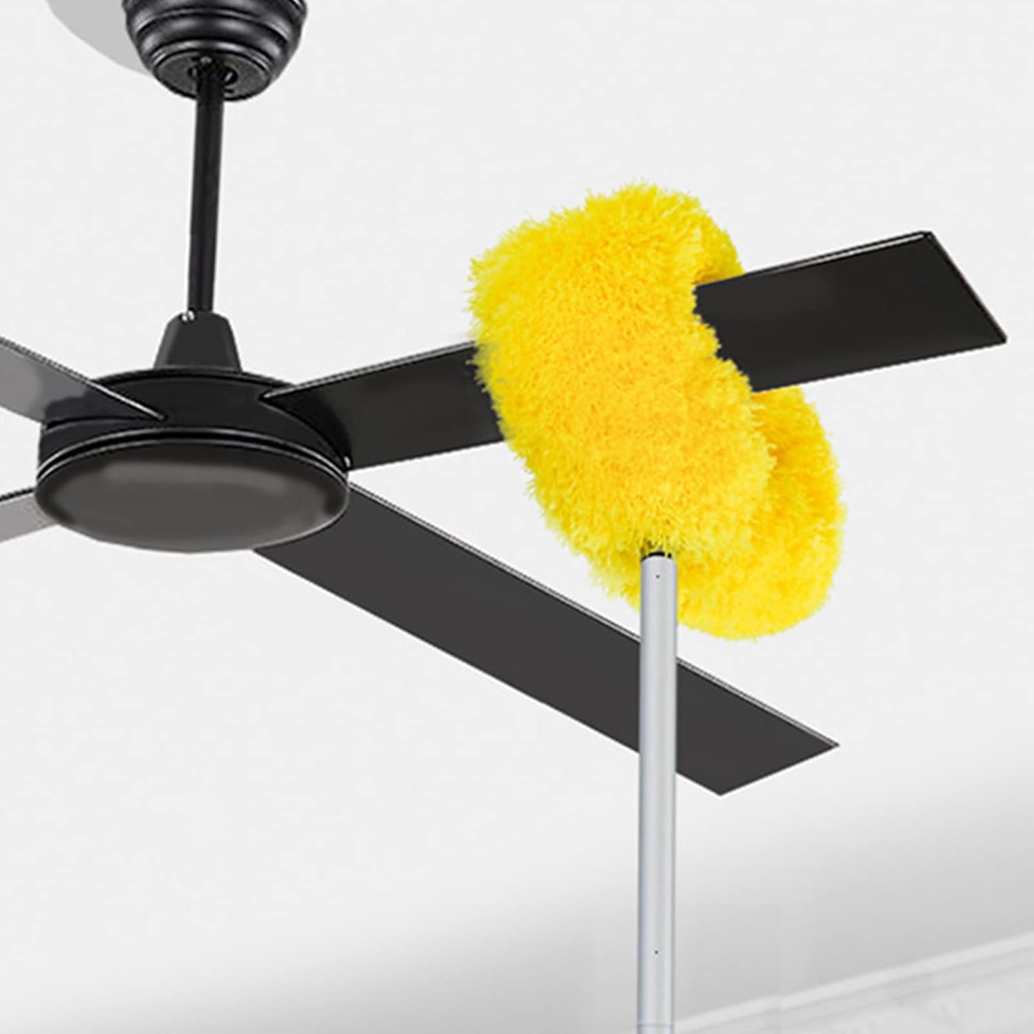 Zidello Fan Duster with Stainless Steel Handle – Extendable Microfiber Ceiling & Fan Cleaning Brush