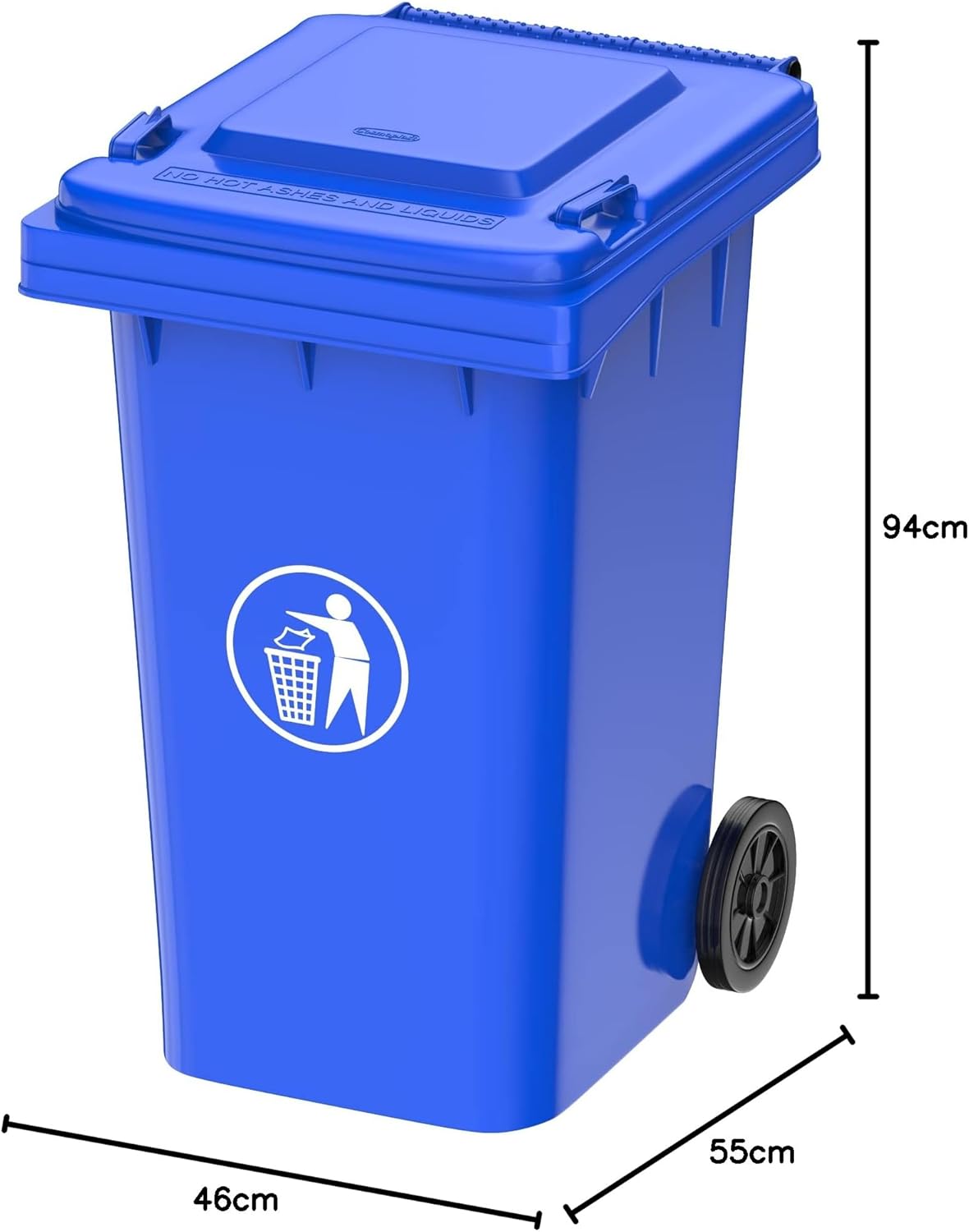 Zidello 120L Plastic Pedal Bin (91.5 cm × 78 cm × 53 cm) – Heavy-Duty Foot-Operated Dustbin for Commercial & Industrial Use