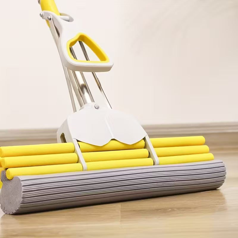 TRIPLE Roller PVA Sponge Mop – Super Absorbent Telescopic Floor Mop for Indoor Cleaning