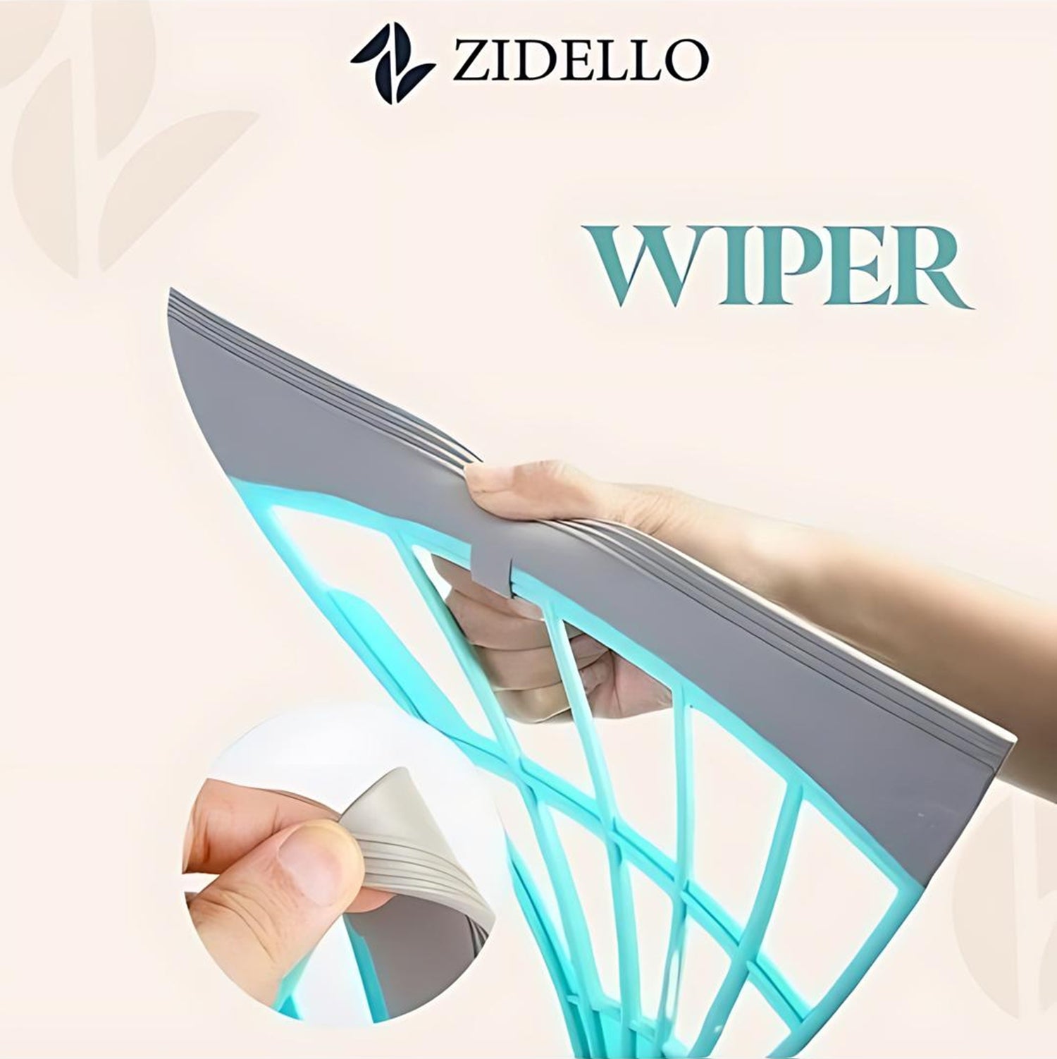 Zidello Washroom and Kitchen Wiper with Rubber Squeegee for Efficient Floor Cleaning and  quick, surface cleaning, 