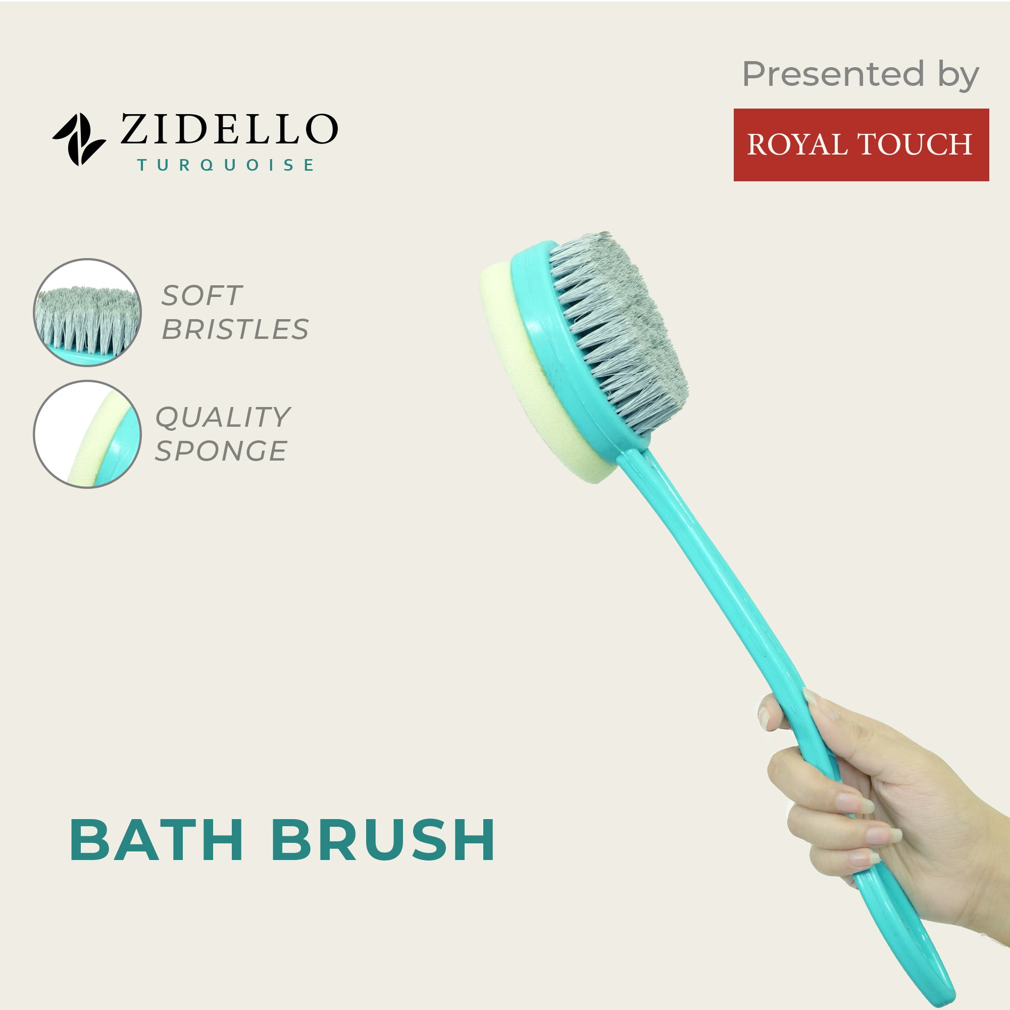 Bath Brush with Sponge