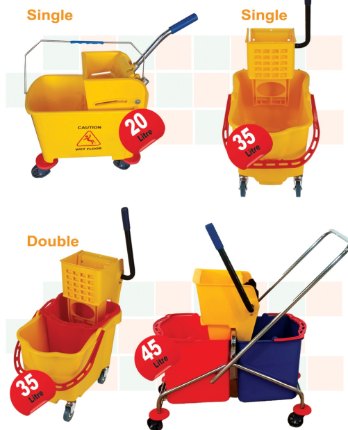 Zidello 20L Mop Bucket with Wringer – Durable Cleaning Bucket with Wheels