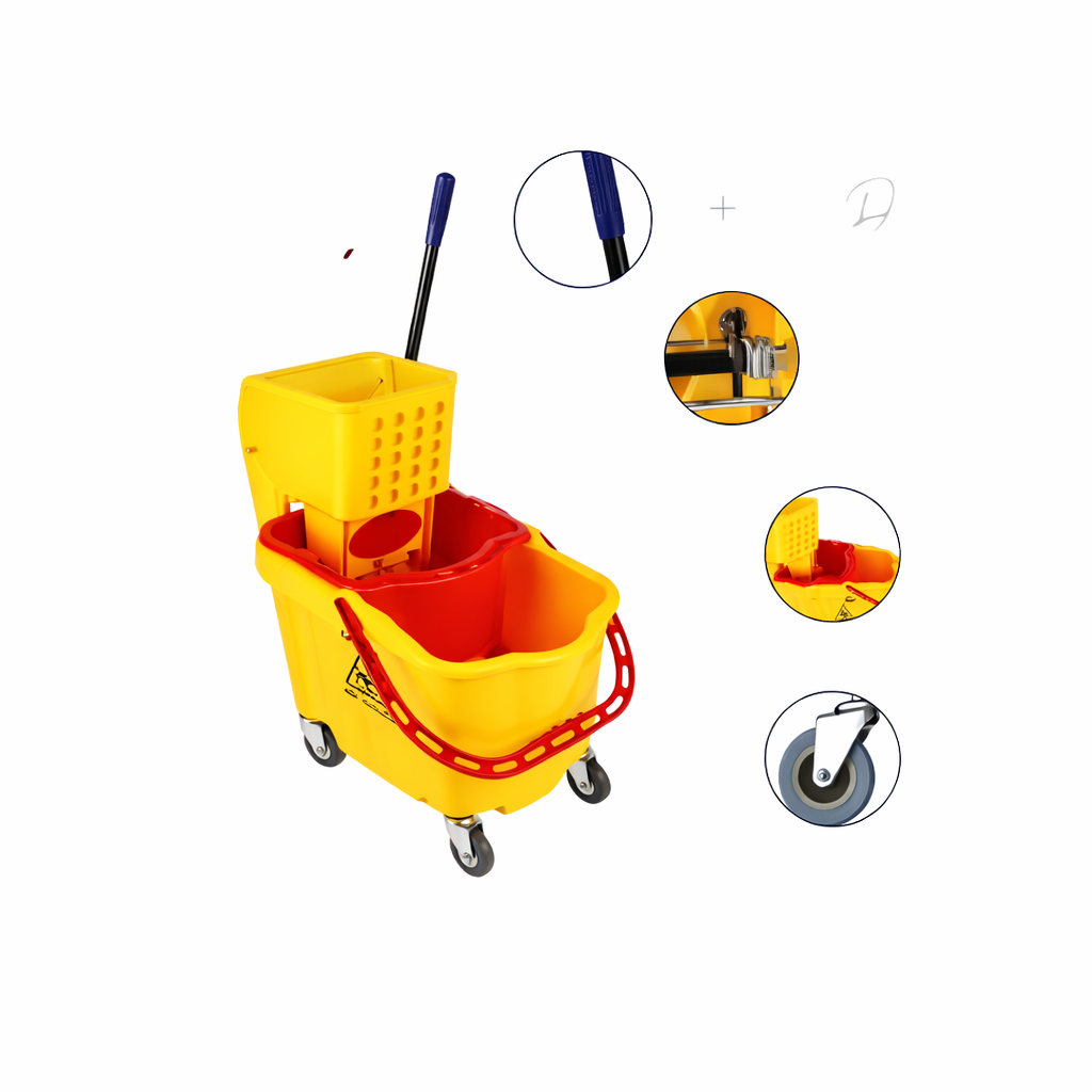 Zidello 20L Mop Bucket with Wringer – Durable Cleaning Bucket with Wheels