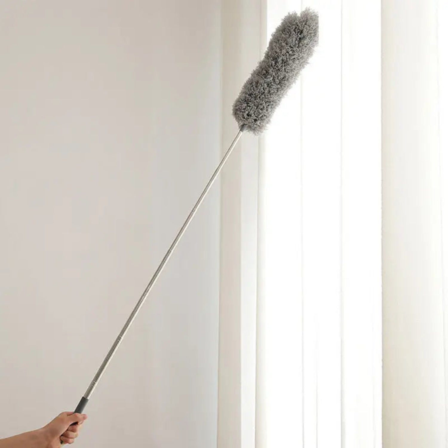 2.8m Microfiber Duster with Telescopic Stainless Steel Pipe –  Perfect for Ceiling, Fans, and Furniture Cleaning