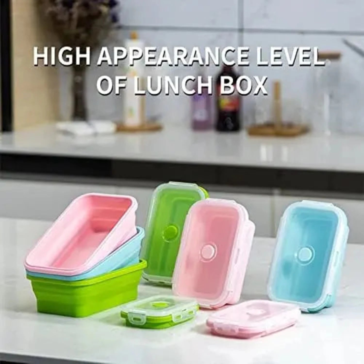 Collapsible Silicone Food Silicone Storage Containers with Lids – Stackable, BPA-Free, Microwave, Freezer Safe