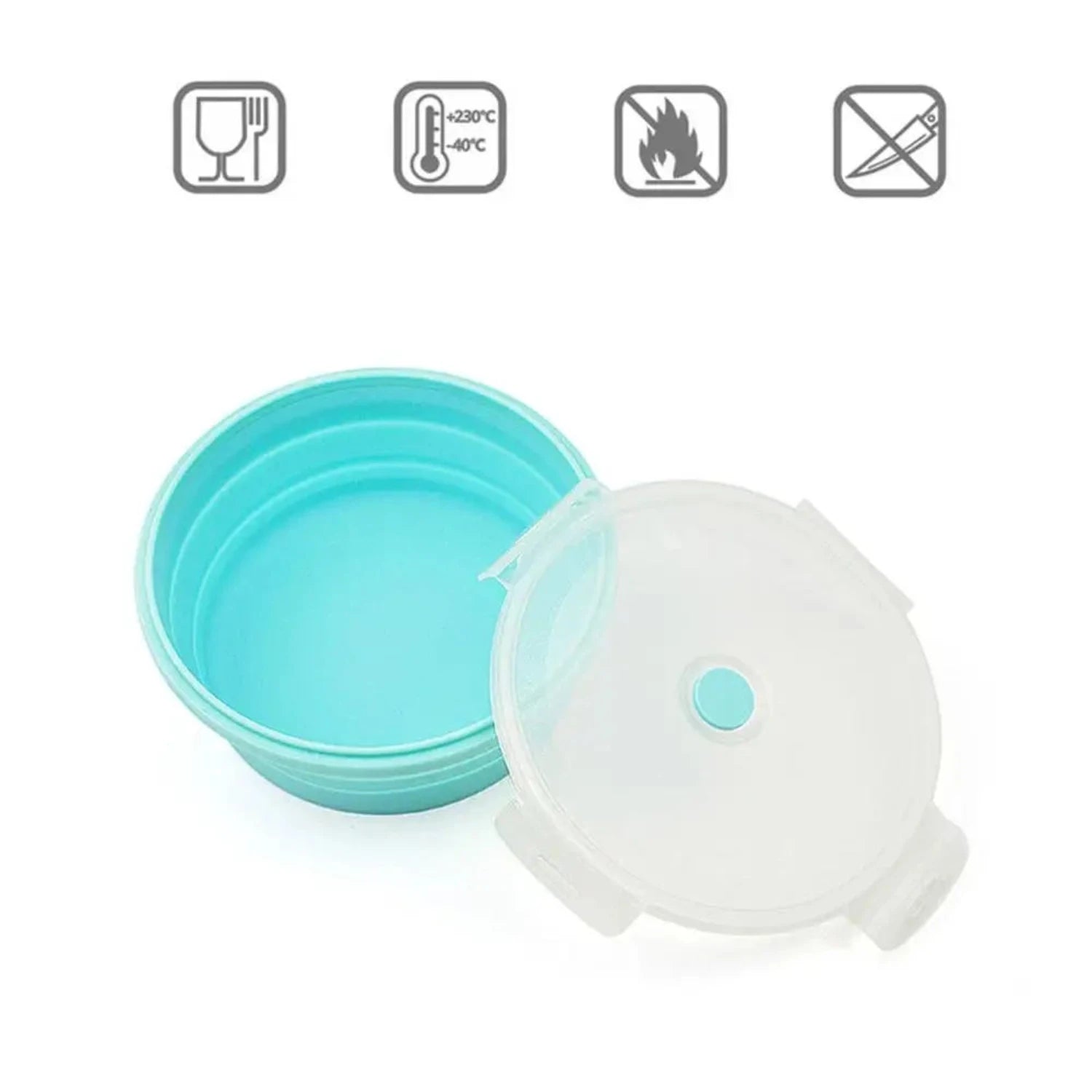 Collapsible Silicone Food Silicone Storage Containers with Lids – Stackable, BPA-Free, Microwave, Freezer Safe