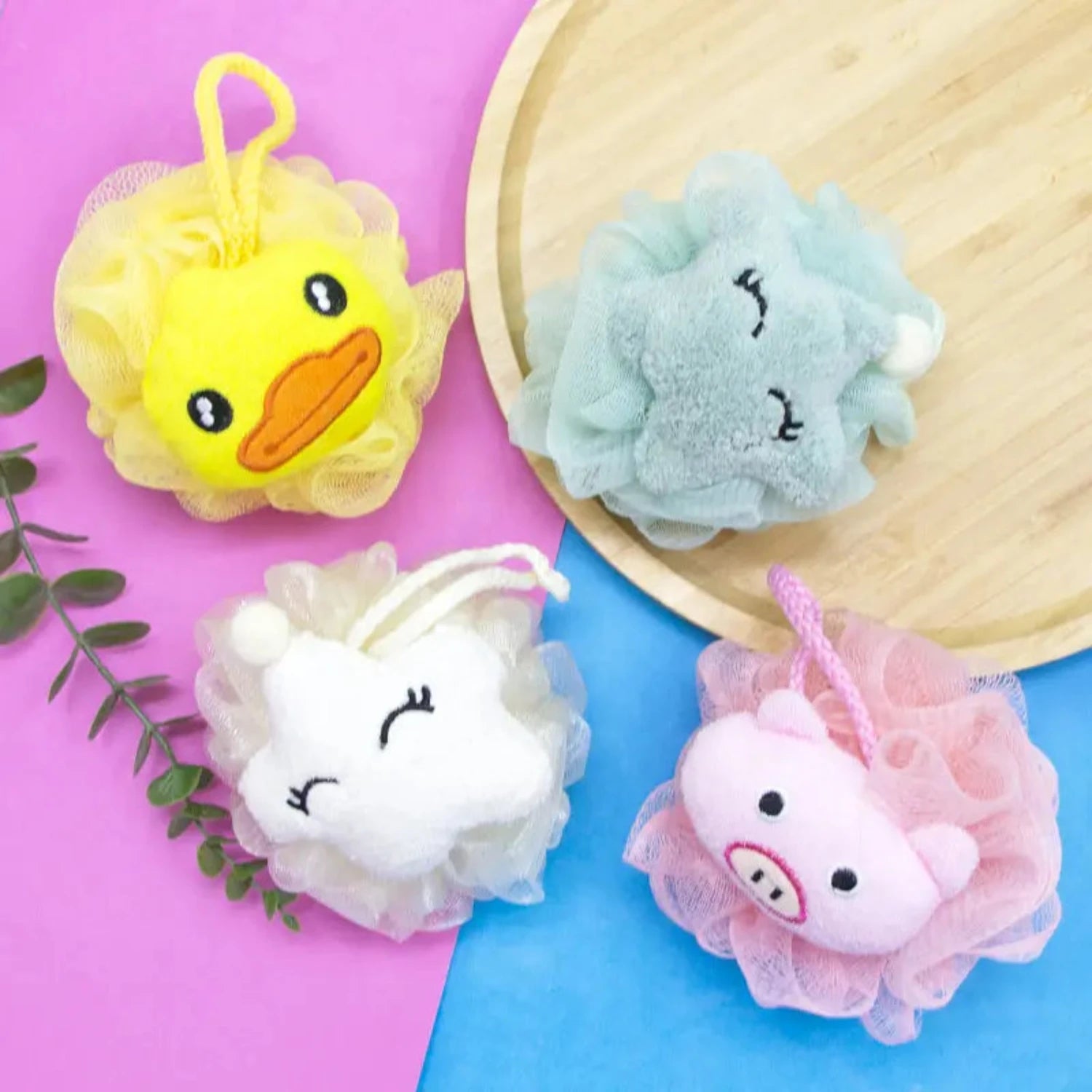Kids Bath Sponge Ball - with Soft Toy