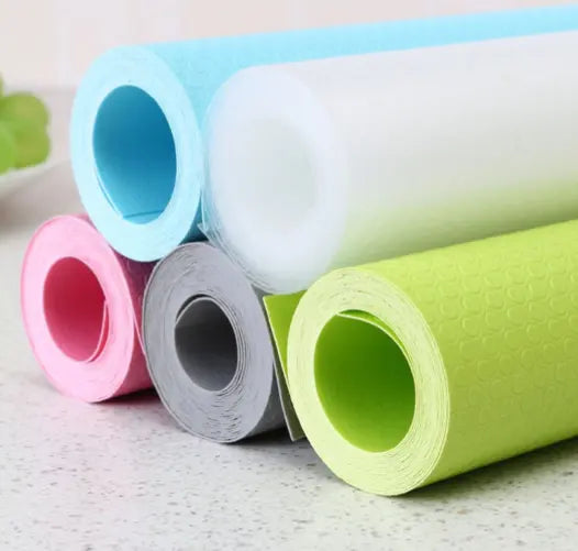 Anti-Slip Drawer and Fridge Mat - PVC Sheet Roll (45cm x 150cm) for Cabinets, Shelves, and Refrigerators