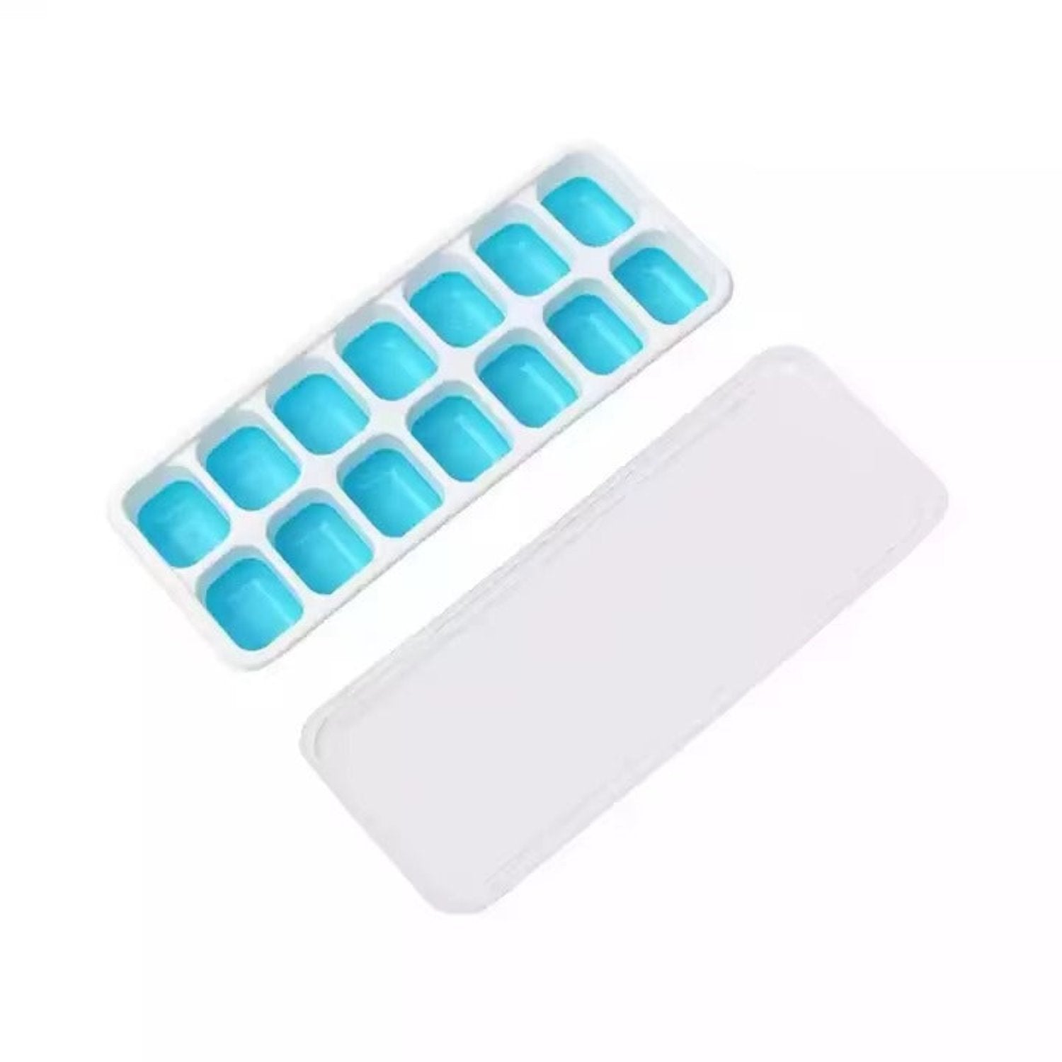 Zidello Silicone Ice Cube Trays with Lid (14 Large Cubes)