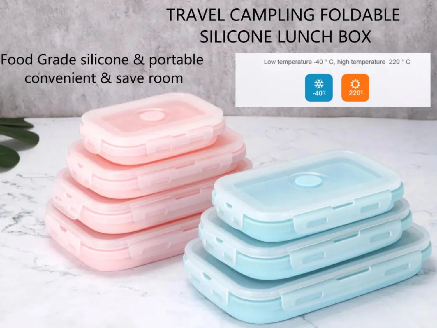 Collapsible Silicone Food Silicone Storage Containers with Lids – Stackable, BPA-Free, Microwave, Freezer Safe