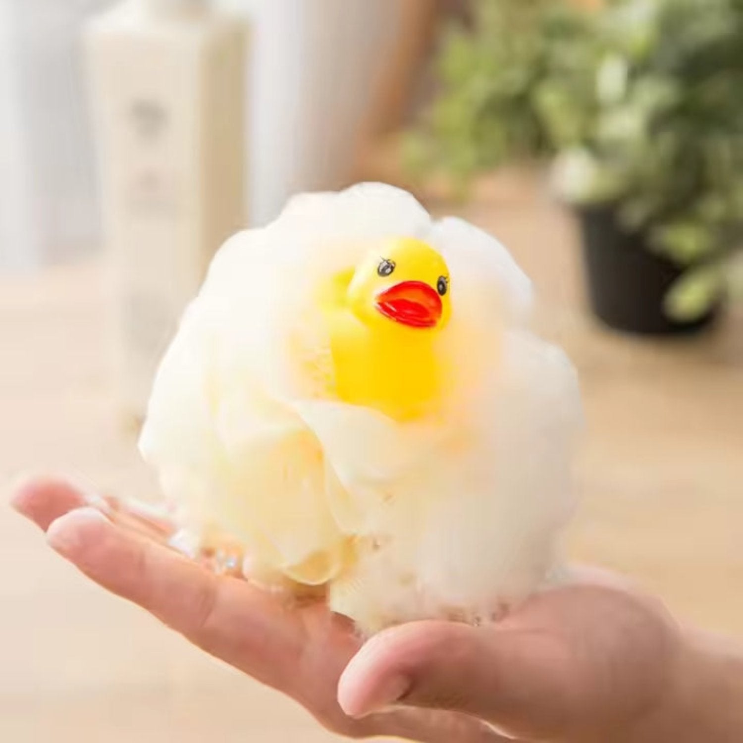 Zidello Kids Bath Sponge Ball with Soft Toy for Fun and Gentle Bath Time