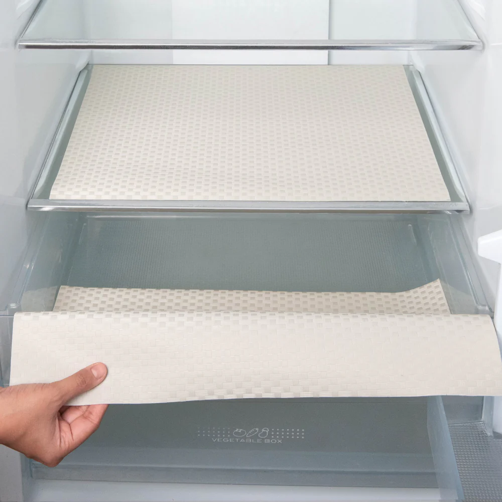 Anti-Slip Drawer and Fridge Mat - PVC Sheet Roll (45cm x 150cm) for Cabinets, Shelves, and Refrigerators