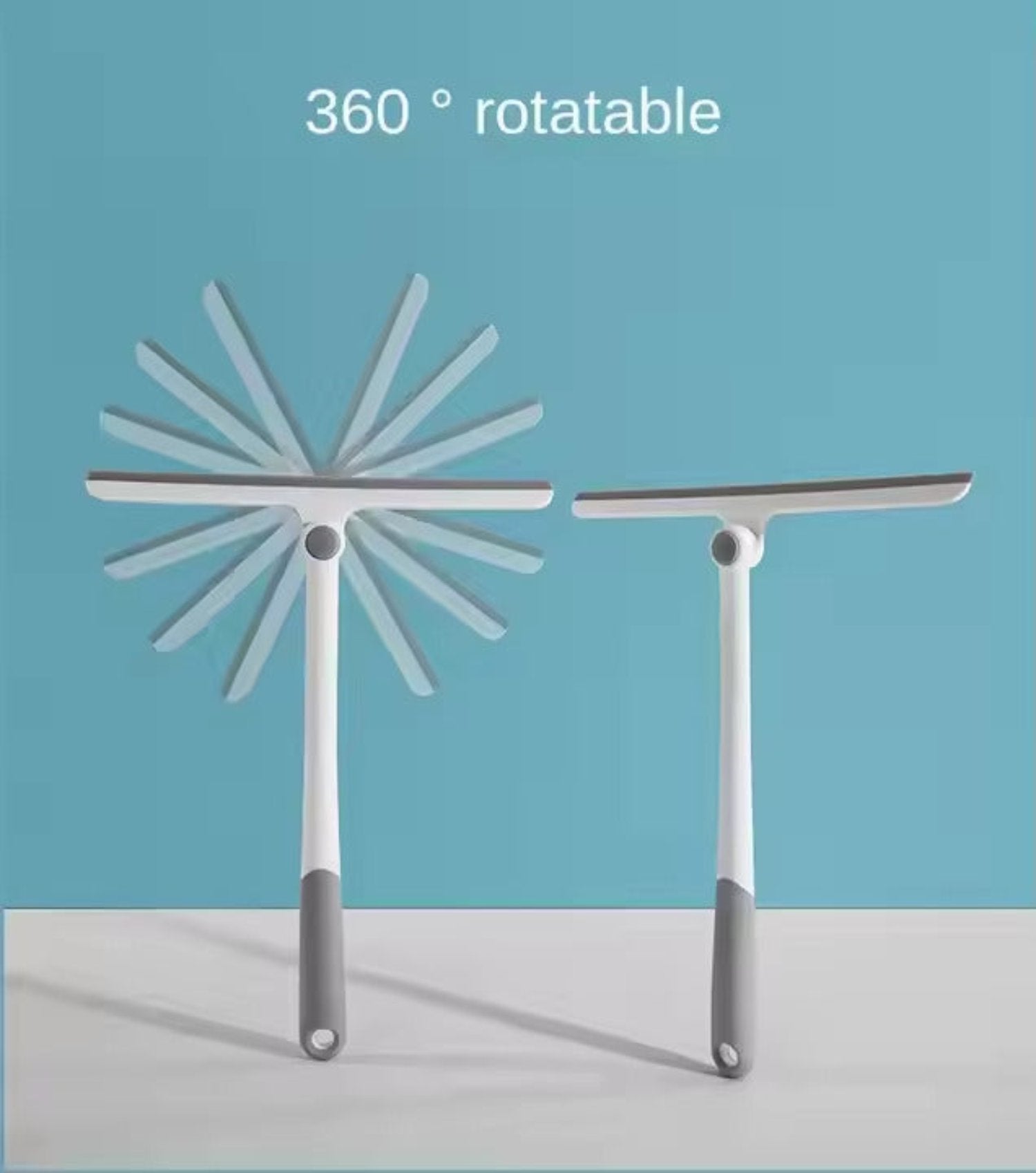 Zidello Rotating Glass Cleaning Tool – Silicone Blade Window and Mirror Squeegee for Streak-Free Cleaning