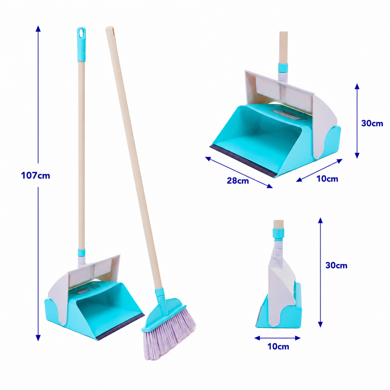 Zidello Folding Dustpan Set, Easy Floor Cleaning Broom