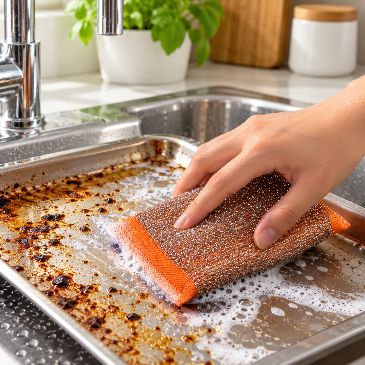 Zidello Long-Lasting Stainless Steel Cleaning Sponge - Pack of 4