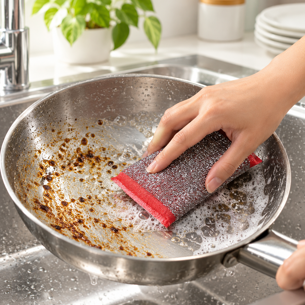 Zidello Long-Lasting Stainless Steel Cleaning Sponge - Pack of 4