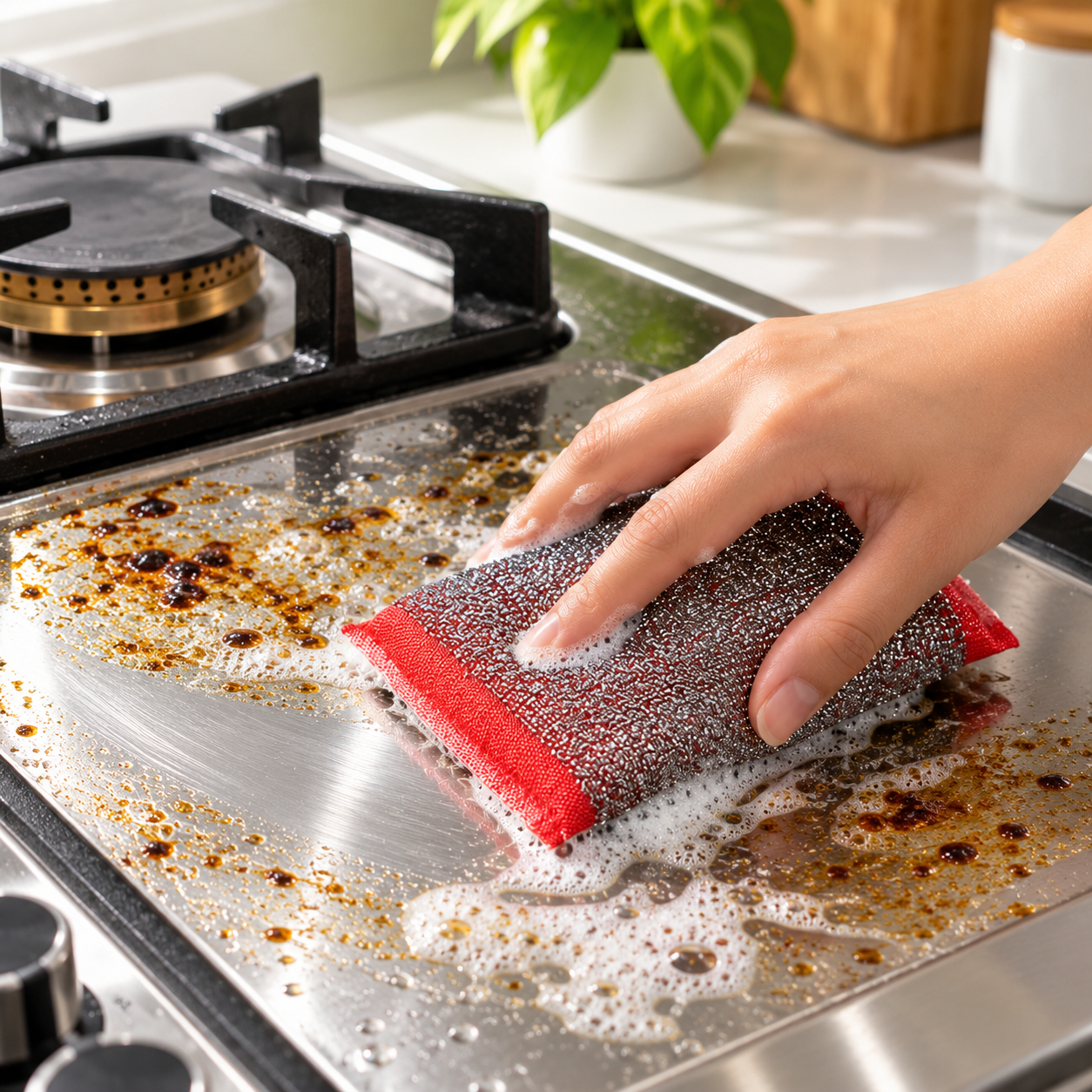 Zidello Long-Lasting Stainless Steel Cleaning Sponge - Pack of 4