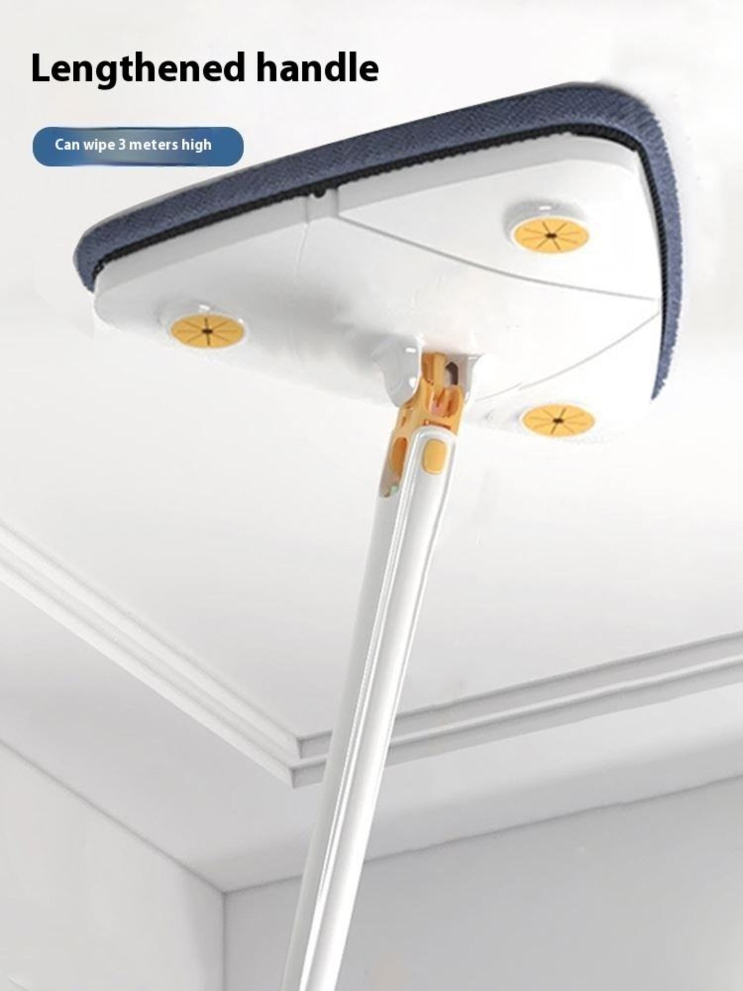 Zidello Triangle Microfiber Mop – Self-Wringing Floor Dust Mop for Home Cleaning