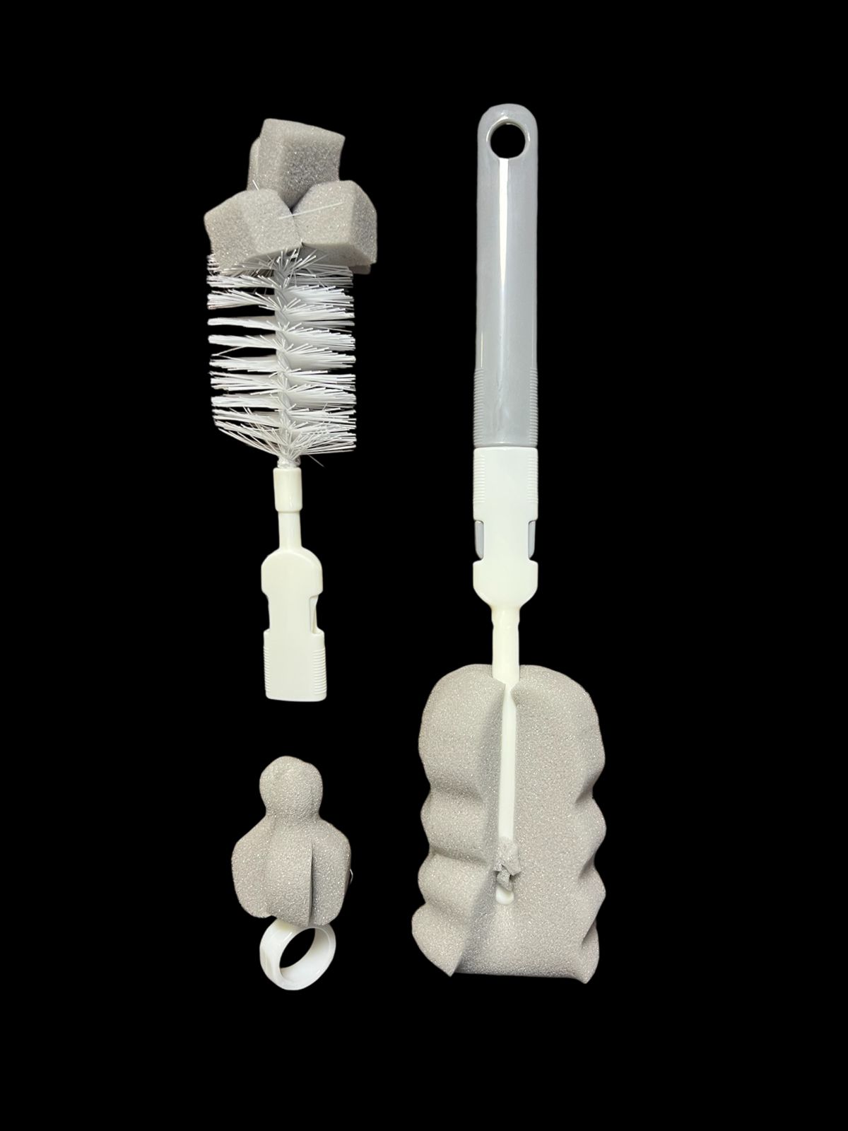 Baby Bottle and Teat Brush Set with Changeable Endings – Bottle, Sponge, Straw, and Pacifier