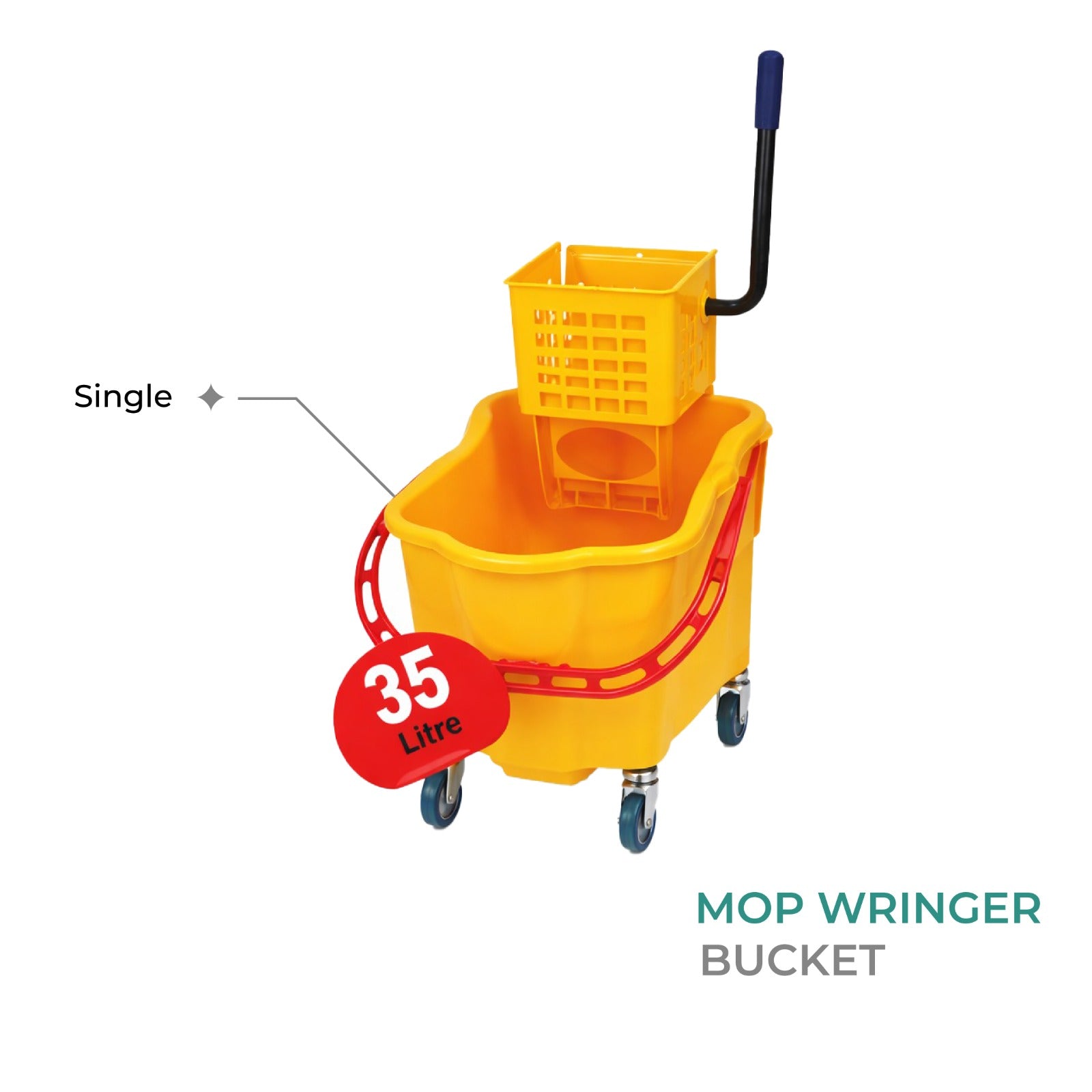 Zidello Single Mop Bucket with Wringer | Durable Floor Cleaning Bucket