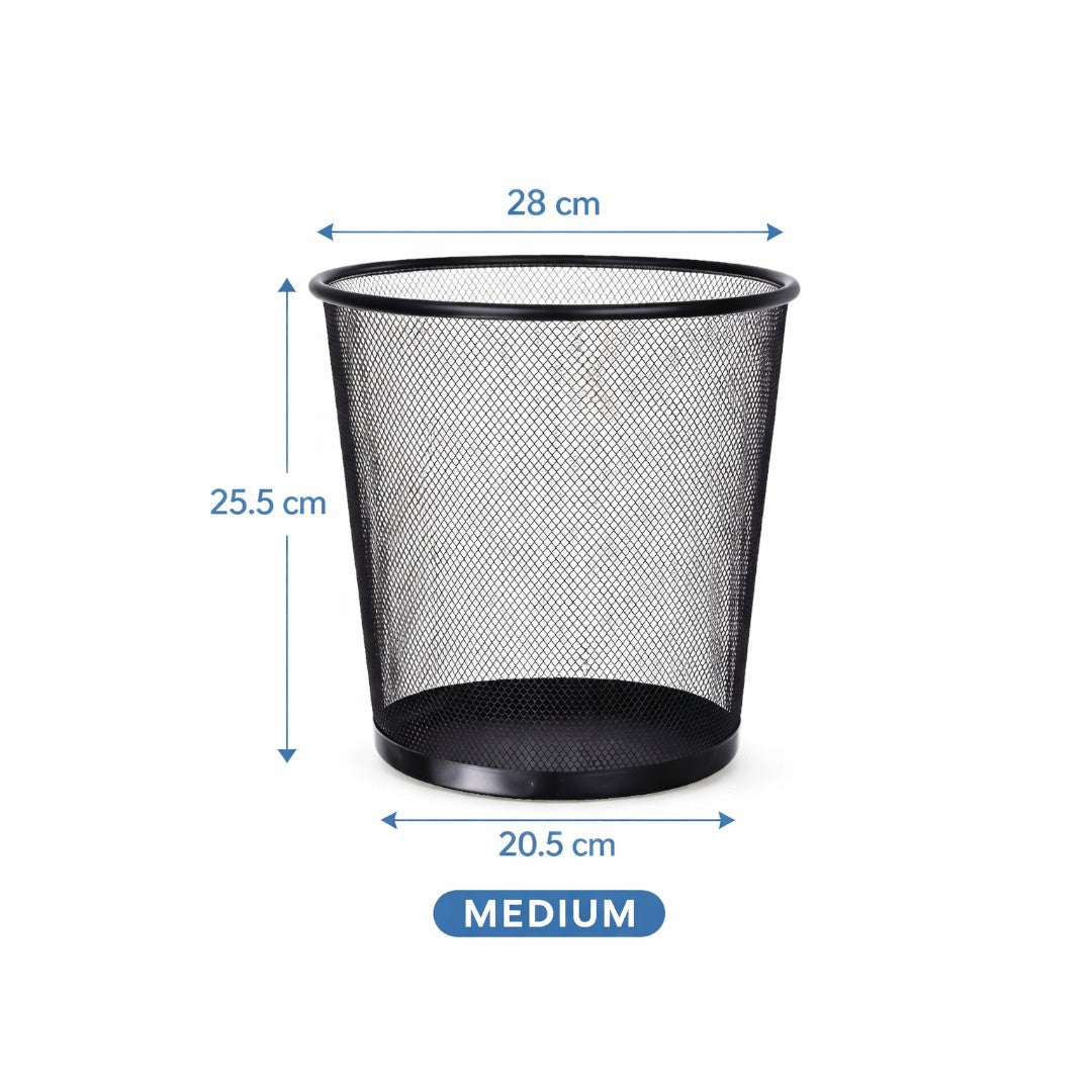 Zidello compact metal mesh dustbin for home and office, lightweight and durable waste bin