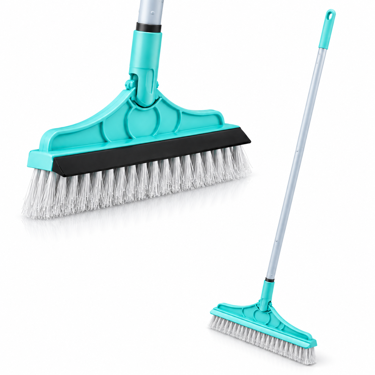 Zidello 2-in-1 Floor Scrubber Brush & Rubber Wiper for Tiles & Bathrooms
