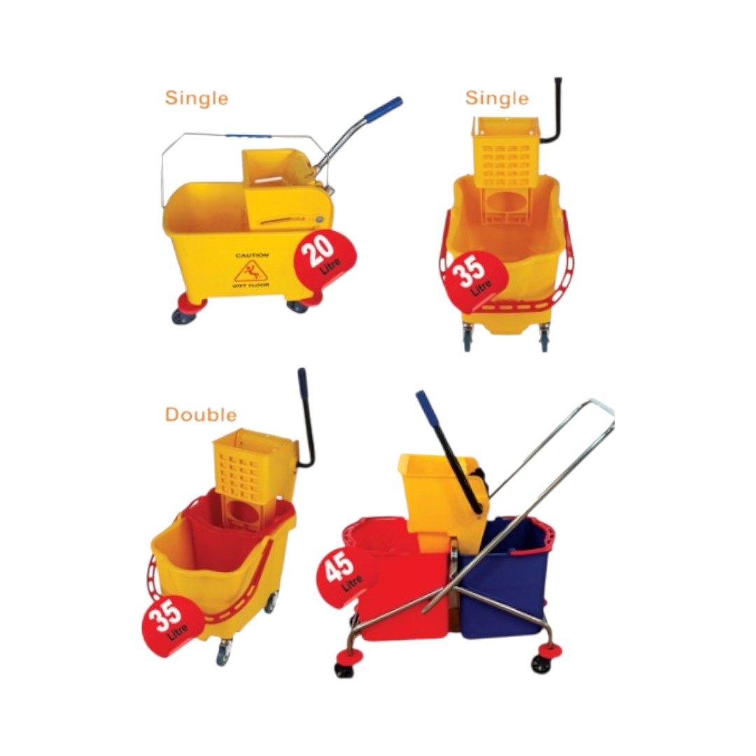 Zidello 20L Mop Bucket with Wringer – Durable Cleaning Bucket with Wheels