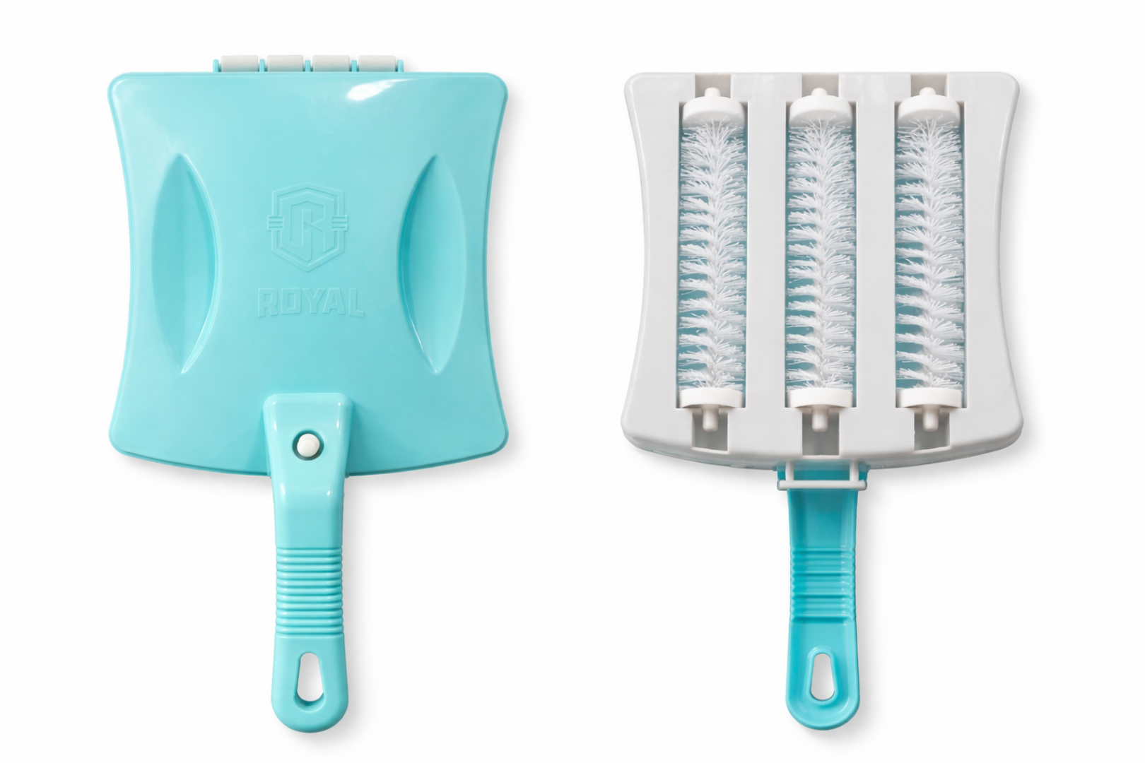 Triple-action carpet cleaning roller brush for effective dirt remove