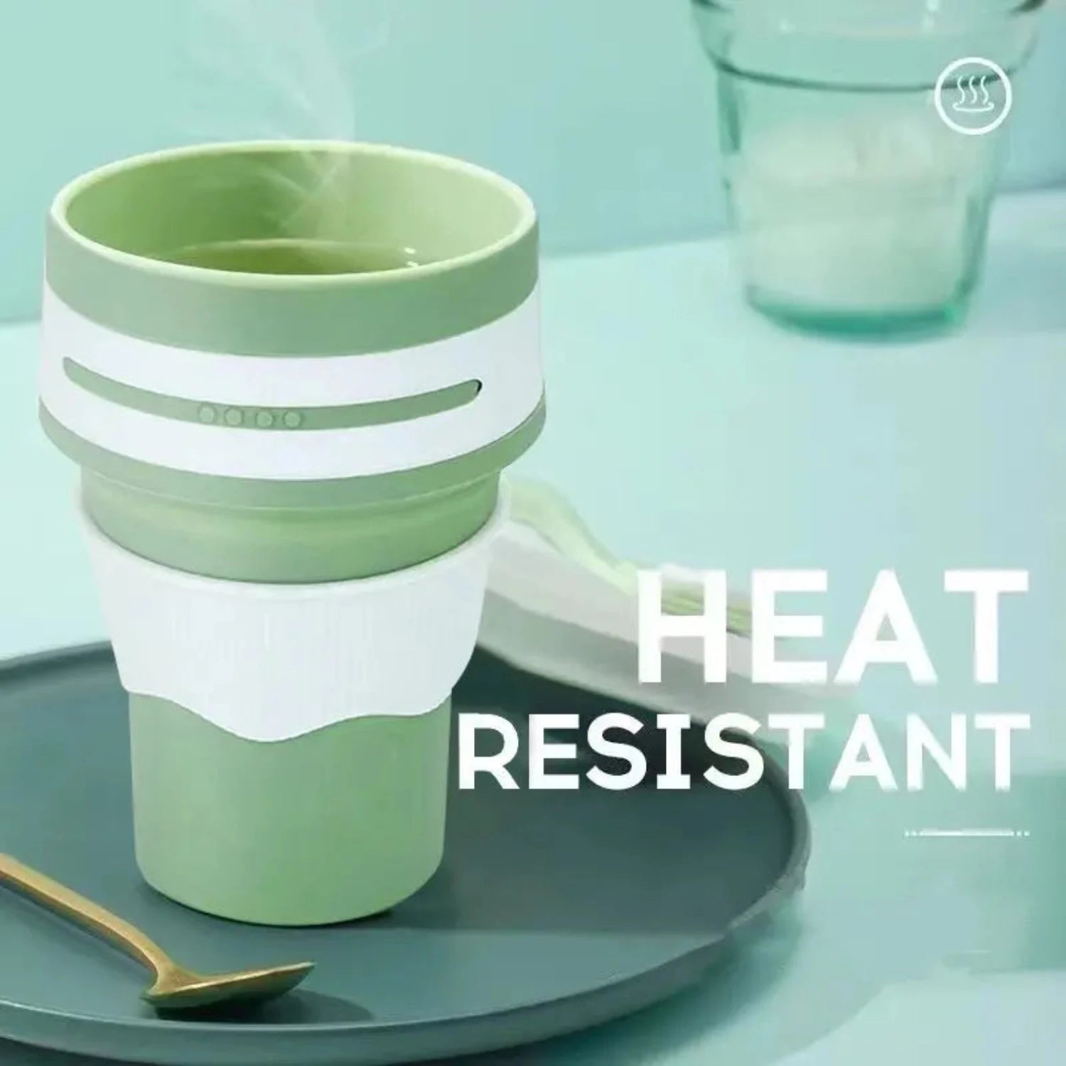 Zidello Collapsible Coffee Cup – Reusable BPA-Free Silicone Travel Mug with Leakproof Lid