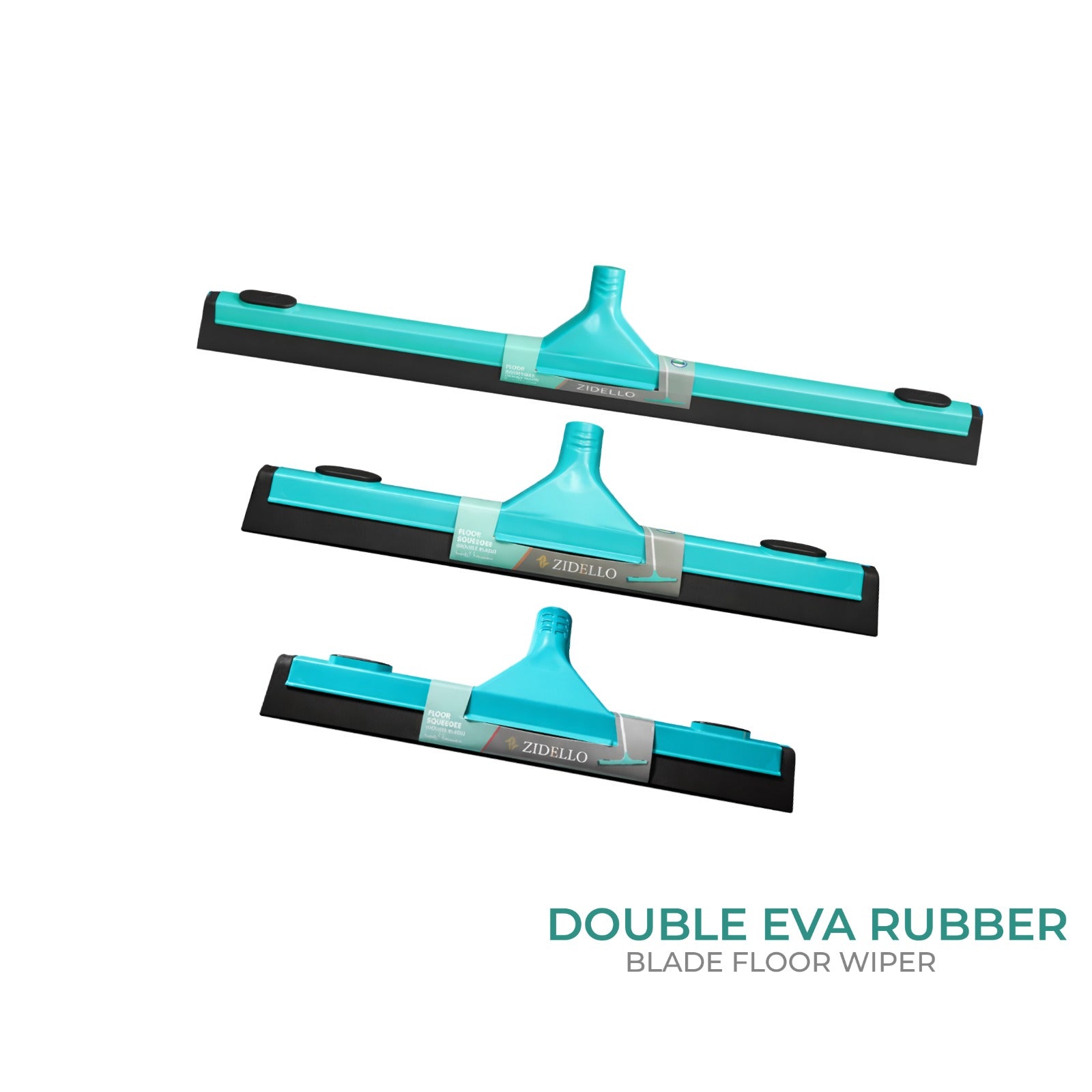 Zidello Double EVA Rubber Blade Floor Wiper – Heavy Duty Water Cleaning Squeegee for Tiles & Floors