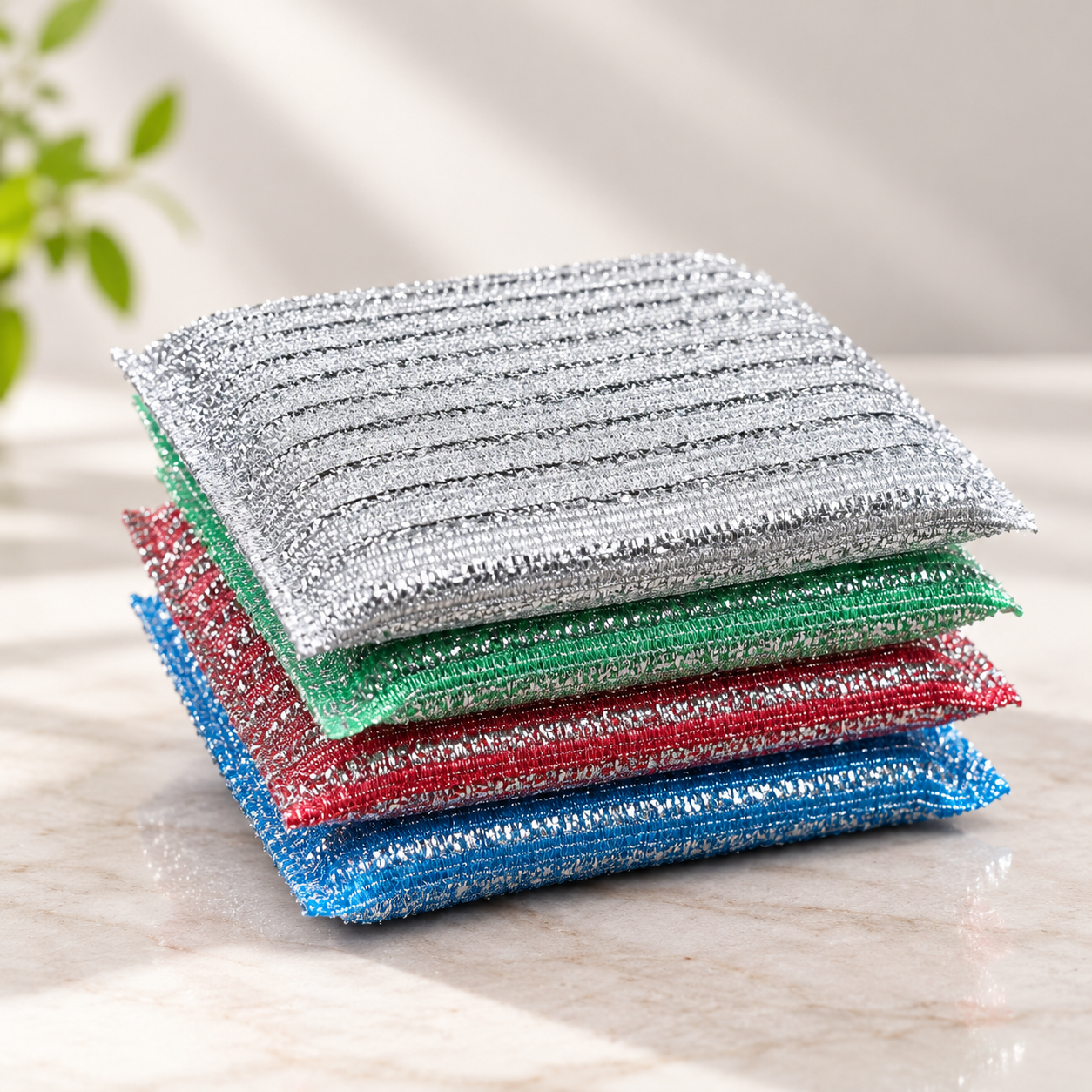 Zidello Heavy-Duty Cleaning Sponge – Multi-Purpose Scrubbing Sponge for Dishes, Pots & Pans (Pack of 4)