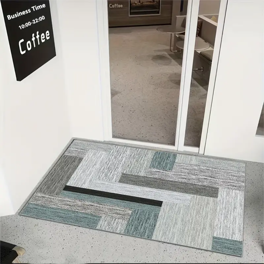 Zidello large non-slip  door mat with vibrant design, ideal for bathroom, kitchen, and indoor entryway use, featuring durable material and anti-skid backing for safety and style.