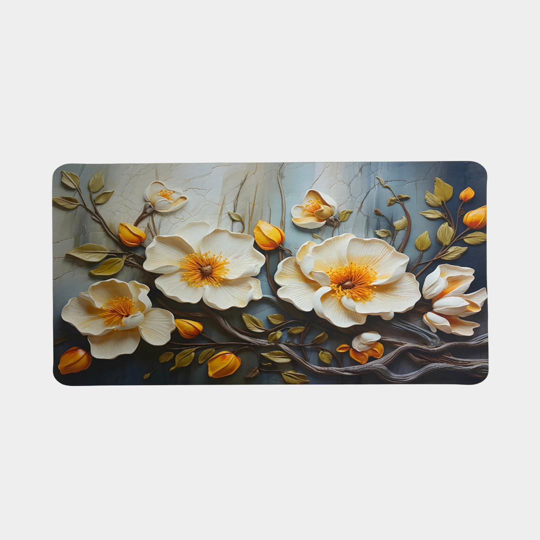 Zidello large non-slip  door mat with vibrant design, ideal for bathroom, kitchen, and indoor entryway use, featuring durable material and anti-skid backing for safety and style.