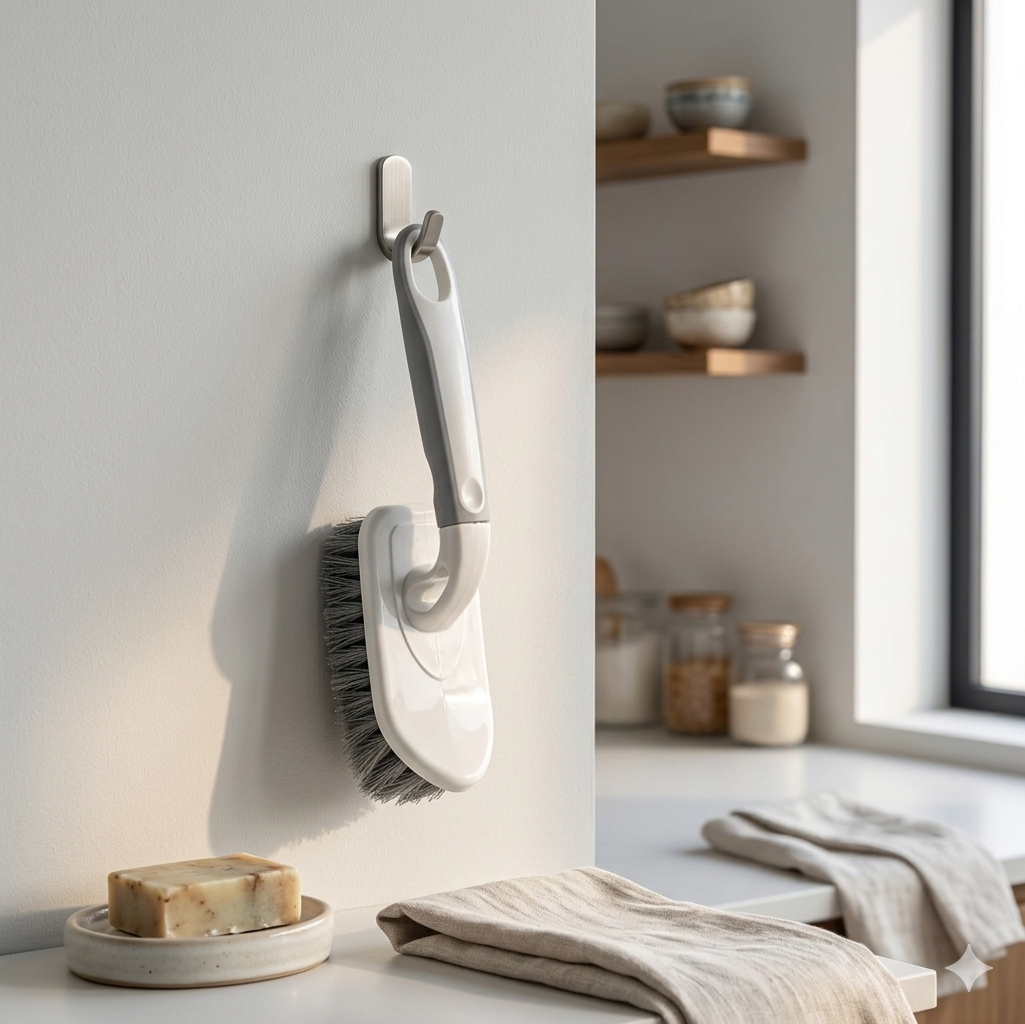 Zidello Long Handle Cleaning Brush for Tiles & Basin – Heavy Duty Scrubber with Ergonomic Grip & Durable Bristles