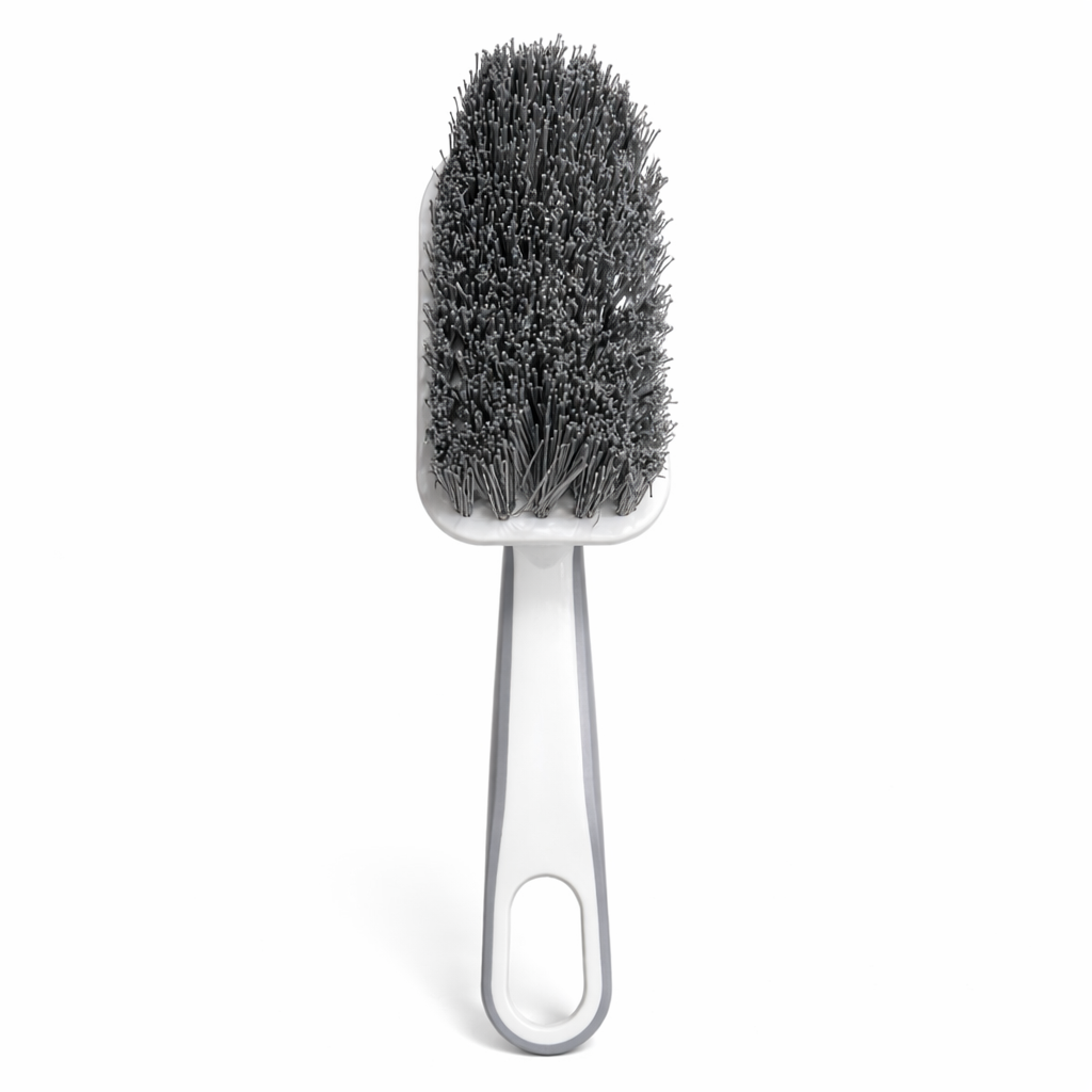 Zidello Long Handle Cleaning Brush with durable ergonomic grip and dense stiff bristles for deep cleaning tiles, floors, bathrooms, and hard-to-reach surfaces.